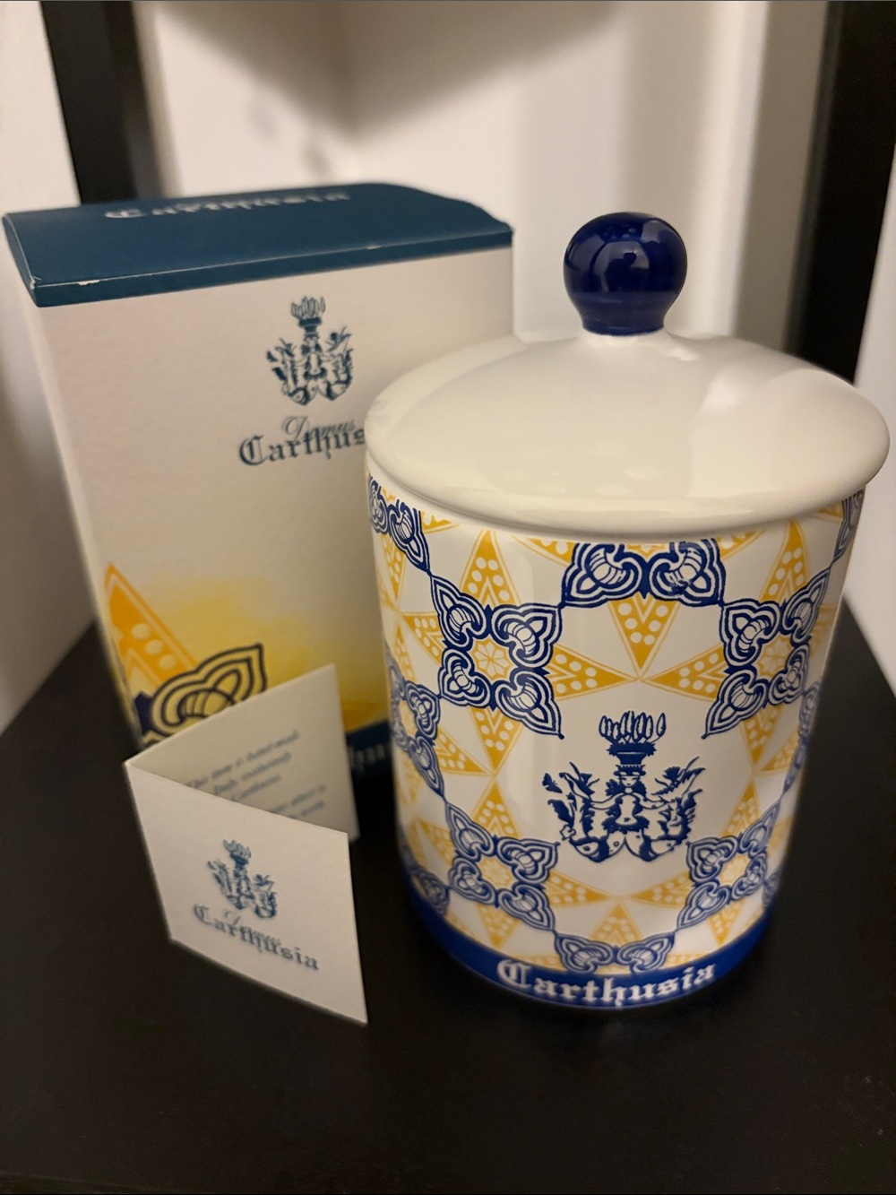 Carthusia Decorative Ceramic Jar with Lid-from Italy
